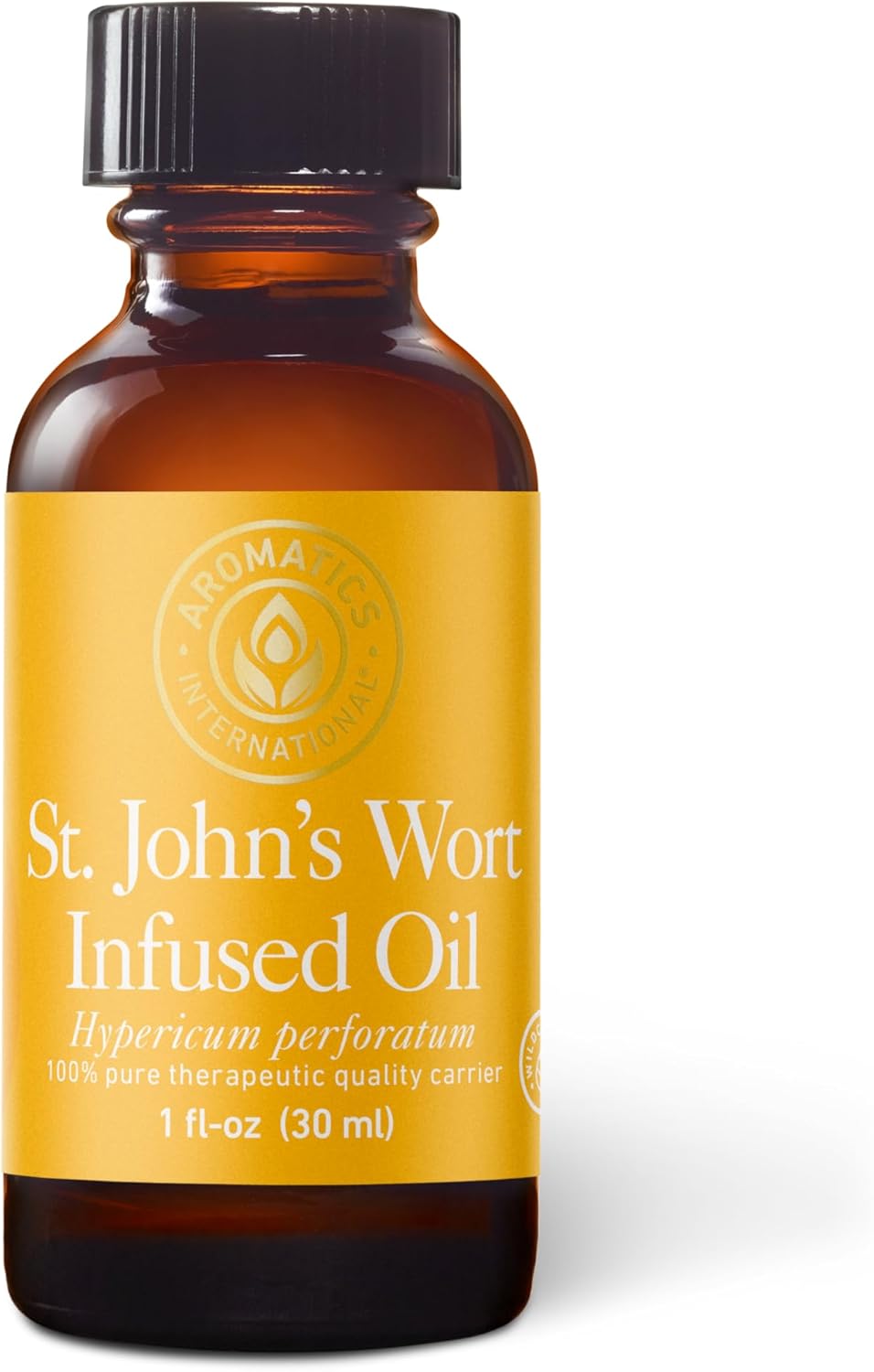 Aromatics International St. John’s Wort Infused Olive Oil – 1 fl oz | Cold-Infused, Pure & Natural Carrier Oil for DIY Skincare, Massage, and Aromatherapy