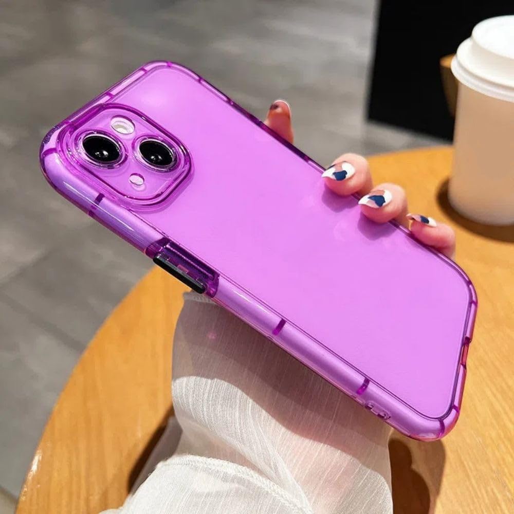 Coque de luxe iPhone 14 Pro violette transparente en silicone - 6