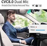 Vista 2 de CONAMBO Auriculares Bluetooth V5.1, 16 horas HD Talktime CVC8.0 Dual Mic Cancelación de Ruido Manos Libres Auricular Bluetooth para Teléfono Celular