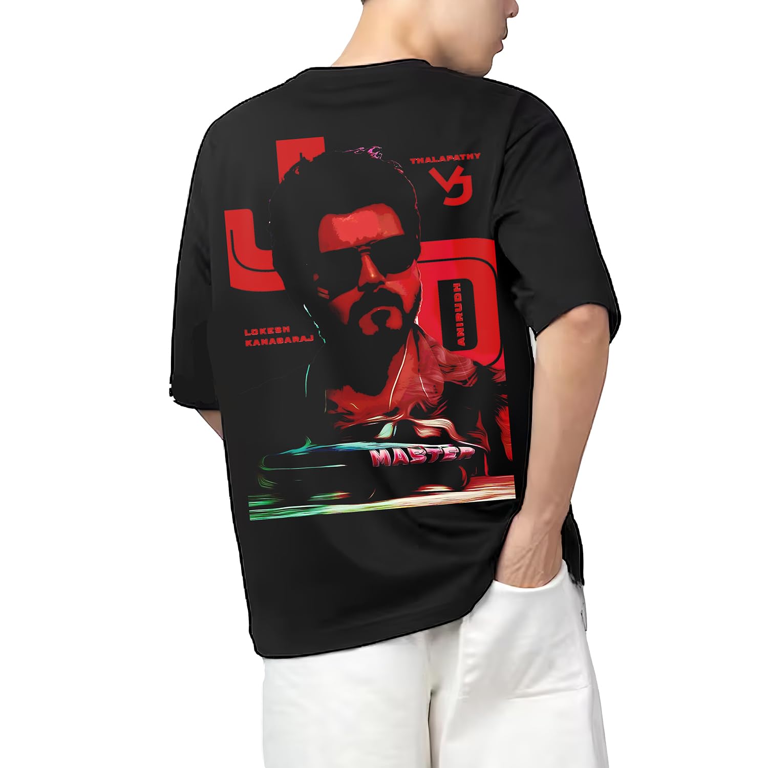 AROA Tshirt Thalapathy Vijay JD Model : 071 Men Cotton Printed Oversized/dropshoulder/Round Neck Black Tshirt for Men Women Unisex-picture-11
