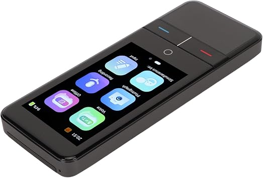 Dil Çeviri Cihazı, 1GB 8GB 1500mAh Pil Sesli Tercüman 139 Çevrimiçi 57 Fotoğraf Seyahat Için Dil Gürültü Engelleme Mikrofonu (Siyah)
