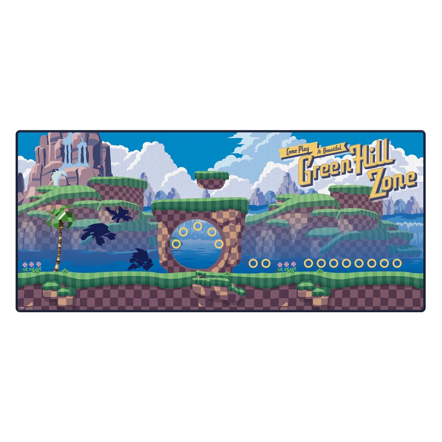 Pyramid International Sonic The Hedgehog (Green Hill Zone) XXL Desk Mat – 90cm x 40cm / 36" x 16" Gaming Surface with Classic SEGA Artwork