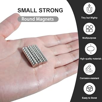 rhinocats 160Pcs Small Magnets, Mini Round Magnets for 3D Printing,4 Different Sizes, Multi-Use for Miniatures, DIY, Office, Hobbies, Crafts and Science