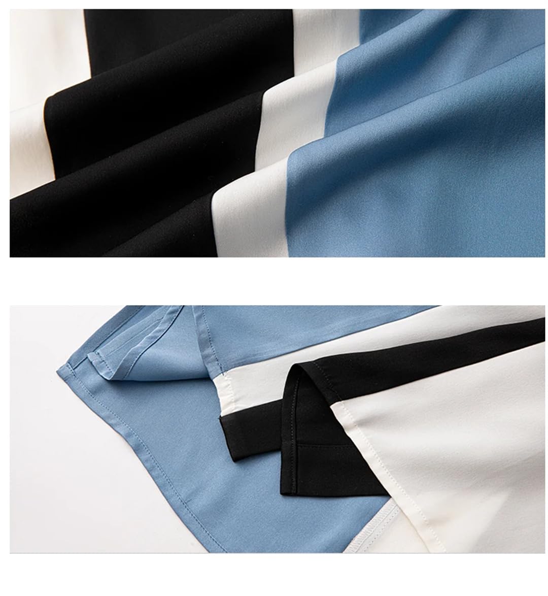 Disimlarl Camisas de seda de morera para mujer, con solapa, de manga larga, para oficina, con botones, camisas casuales