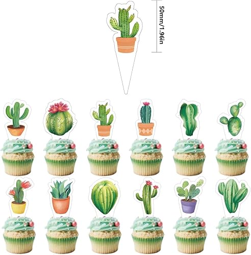 Miniatura 2 de Decoración para pastel de cactus, fiesta mexicana para baby shower, verano, vacaciones, niñas, niños, suministros de decoración de fiesta de