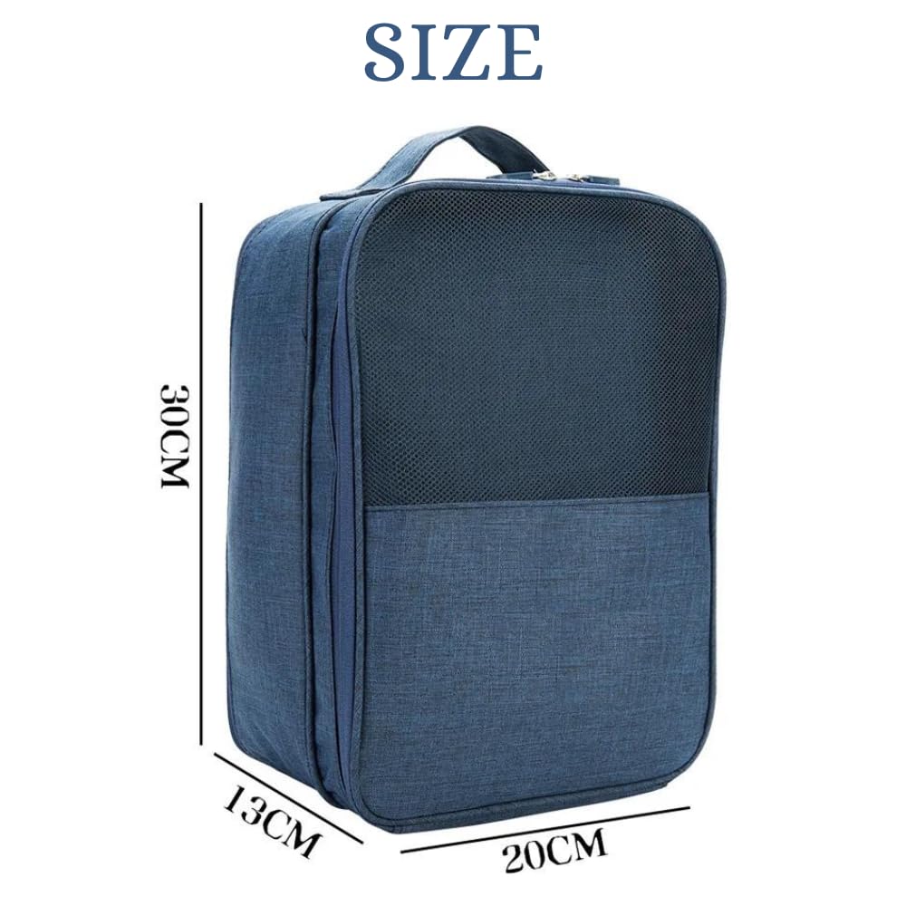 FUOCO Bolsas de viaje para zapatos, impermeables, multiusos, portátiles, esenciales, con capacidad para 3 pares de zapatos, zapatillas, sandalias para hombres y mujeres, Azul, Accesorios de viaje