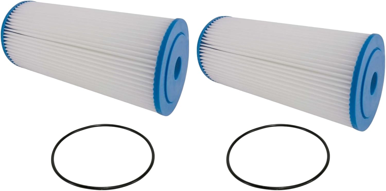 CFS – Pleated Water Filter Cartridges Compatible with American Plumber W30PEHD, W50PEHD, FXHSC, GXWH40L, GXWH35F, W10-PR, R50-BBSA – Replacement Water Filter Cartridge (Pack of 2 with 2 O-Rings)