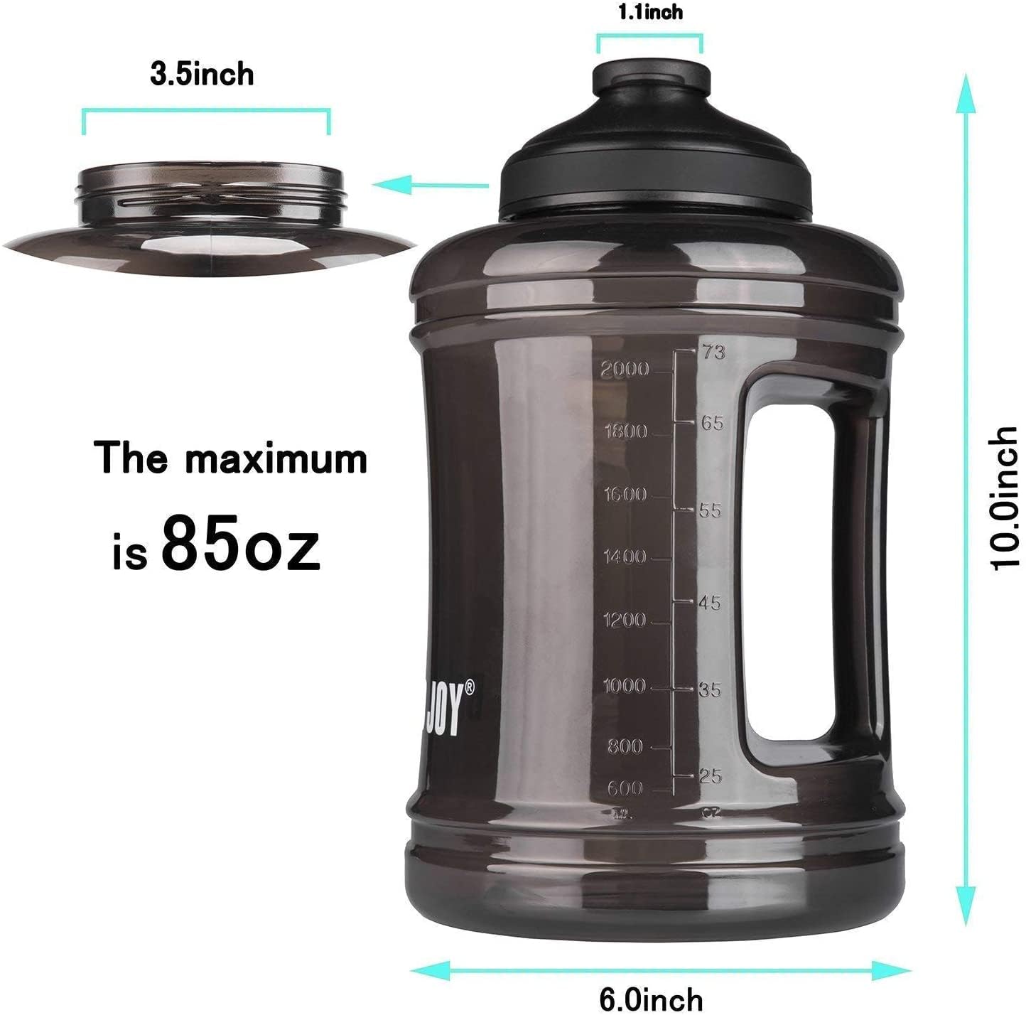 Amazon.com: VENNERLI 2.5L Large Sports Water Bottle with Handle