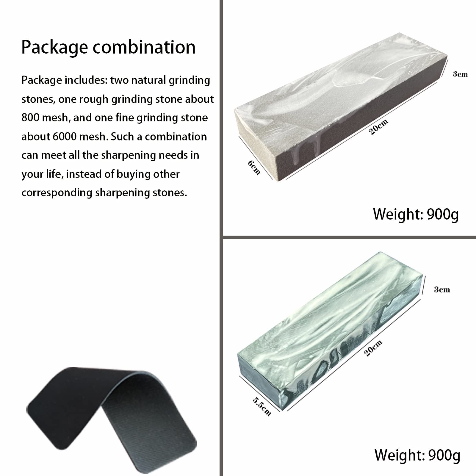Piedras de afilar para cuchillos de cocina, 2 uds 800 malla/6000 malla piedra de afilar natural cuchillo de cocina for el hogar cuchillo de talla piedra de afilar multifuncional resistente al desgaste
