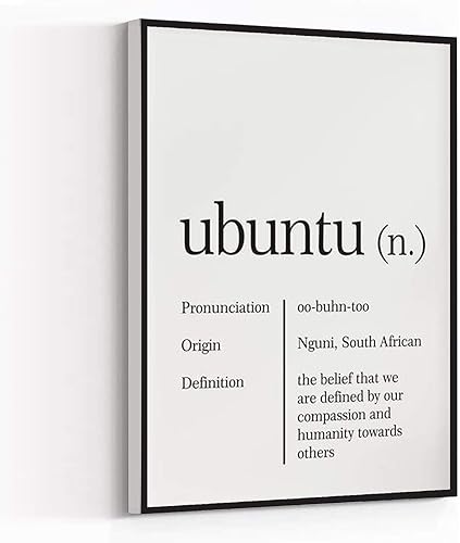Decoración de baño, impresión de definición de Ubuntu de Sudáfrica Nguni, arte de Ubuntu para pared, póster de definición de regalo de compasión de