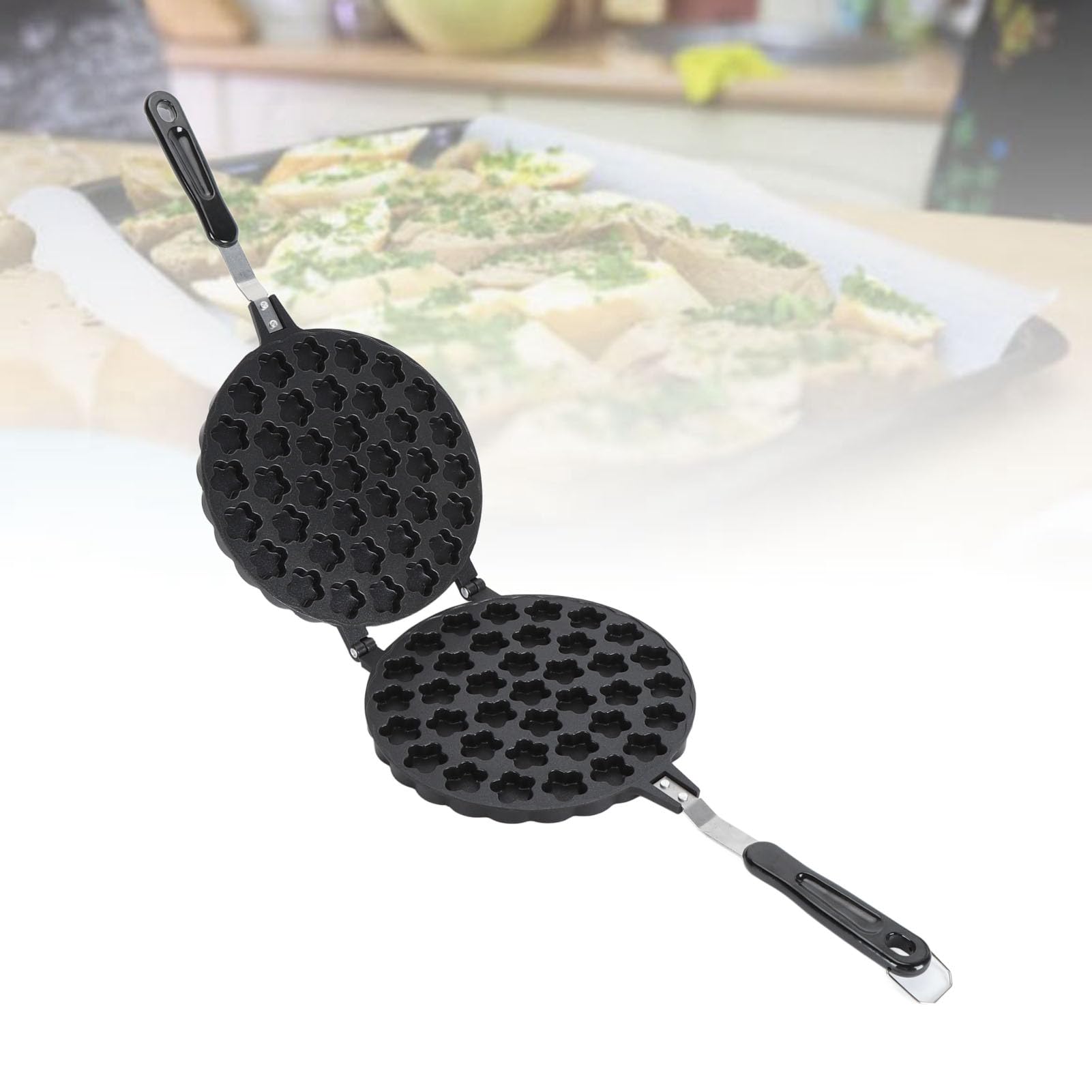 Nikou Molde para hornear gofres, aleación de aluminio, resistente al calor, herramienta de cocción para cocina doméstica, molde para hacer gofres, 27 x 27 cm