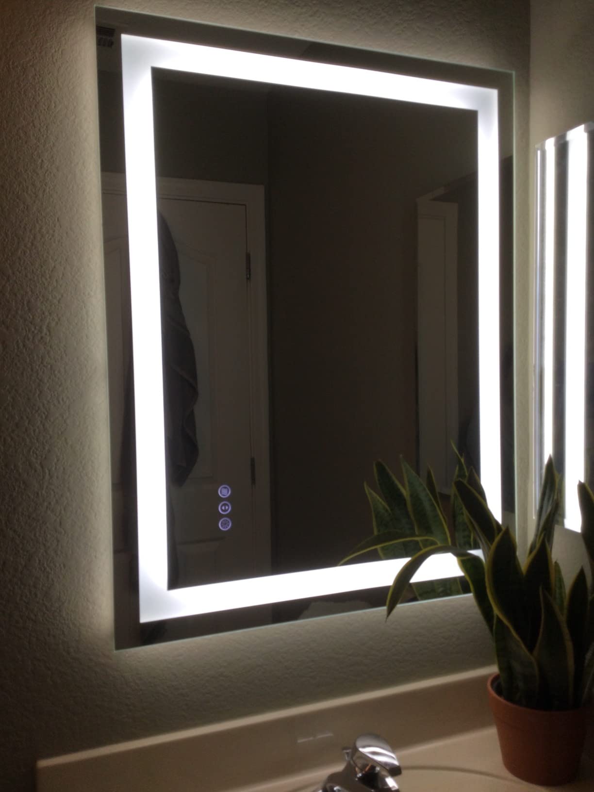 48/mo Finance YEELAIT LED Bathroom Mirror 36x36 with Front and Backlit, Lighted Vanity Mirror