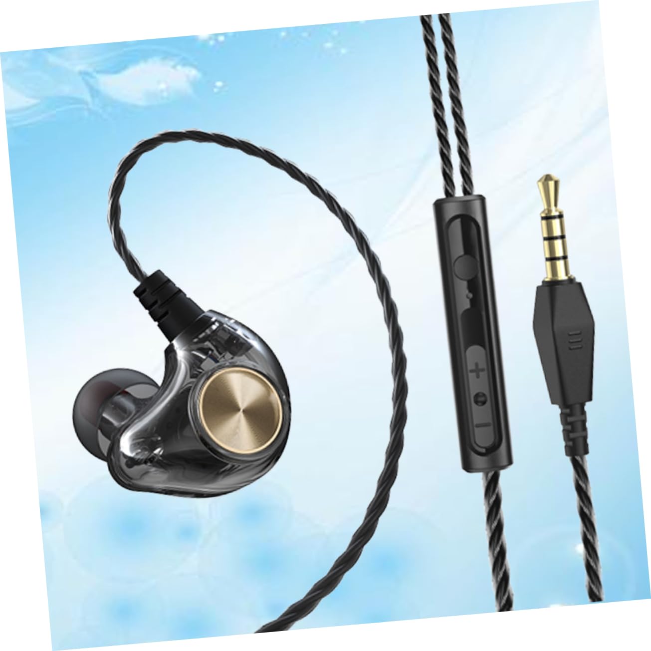 Angoily 3pezzi Auricolari In-ear Con Microfono e Bass Stereo Per Smartphone Design Ergonomico e Cavo Antigroviglio Per Sport e Allenamento Nero