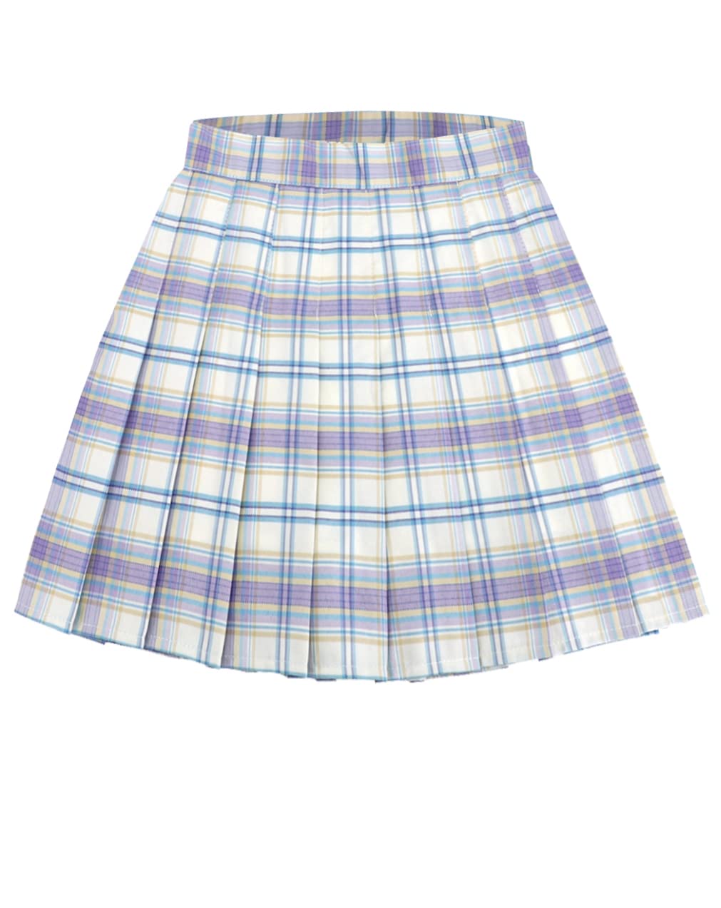 Plaid Pleated Skirts with Shorts High Waist A Line for Women Skater Tennis