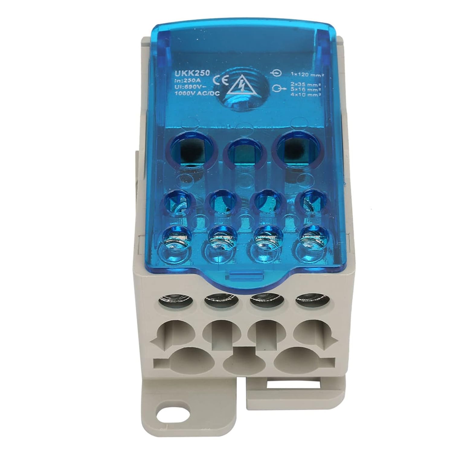 Power Distribution Box, Rail Terminal Block Distribution Box UKK 250A Universal Power Junction for Cabinets