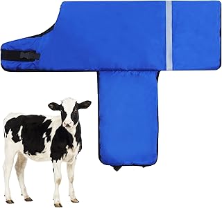 2 Pcs Calf Blankets Jacket for Calves - Keep Calves Warm, Soft Calf Cow Warm Clothes Comfortable Freezing Resistance Cold Proof Oxford Cloth Waterproof (Blue Two Pieces)