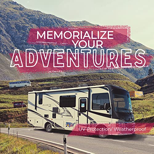 Image of RV State Travel USA Map Vinyl Sticker - Camper Trailer Decals for Window with State Flag - Road Trip Map of America - Waterproof, UV Protection for Window, Door or Wall (Flags)