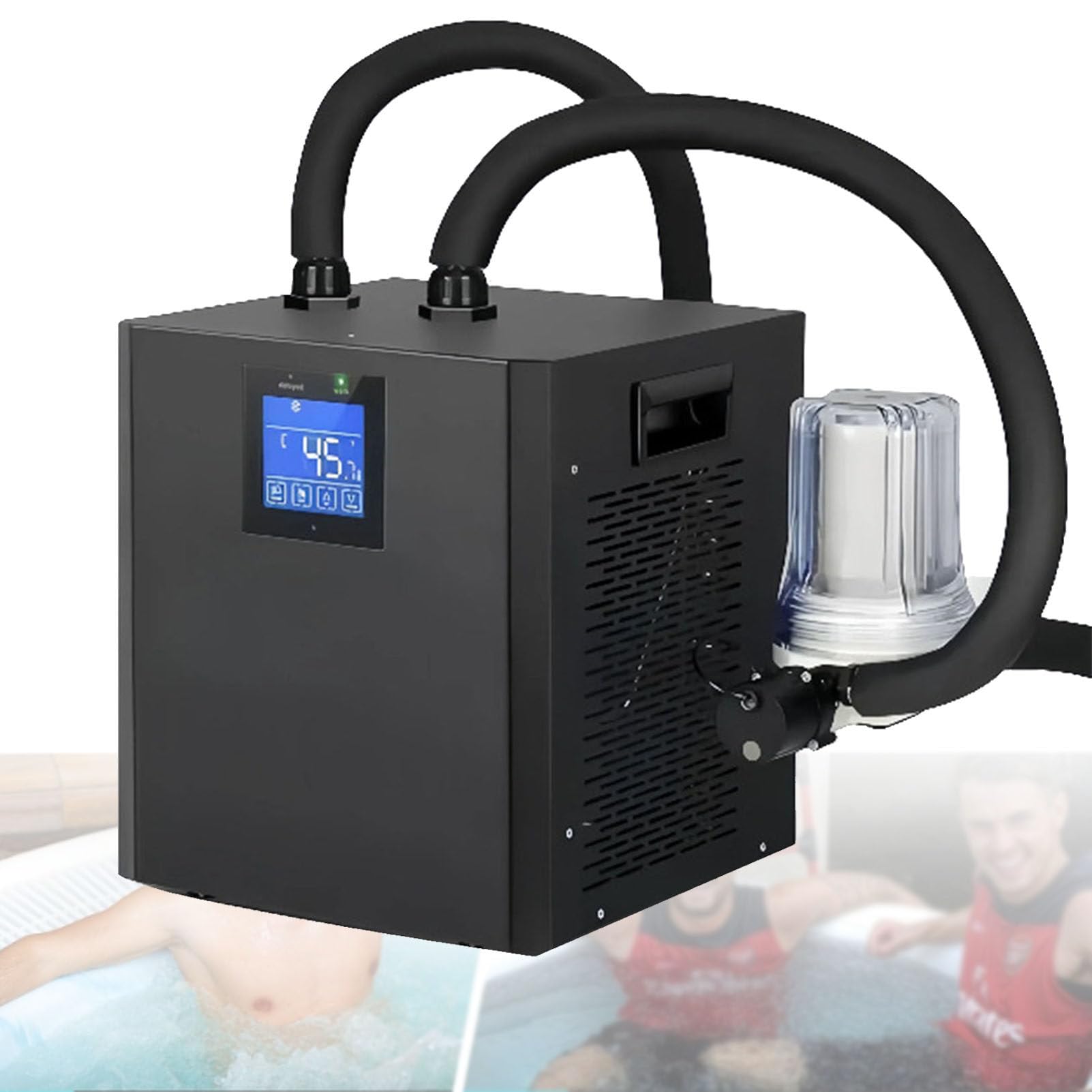 Enfriador de agua para baños de hielo con filtro externo contra el agua sucia