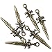 Wowagoga 100 Pieces Swords Charms for Jewelry Making Swords Bookmark Mini Swords Pendants Antique Swords Keychain for DIY Necklace Bracelace (7 Colors)