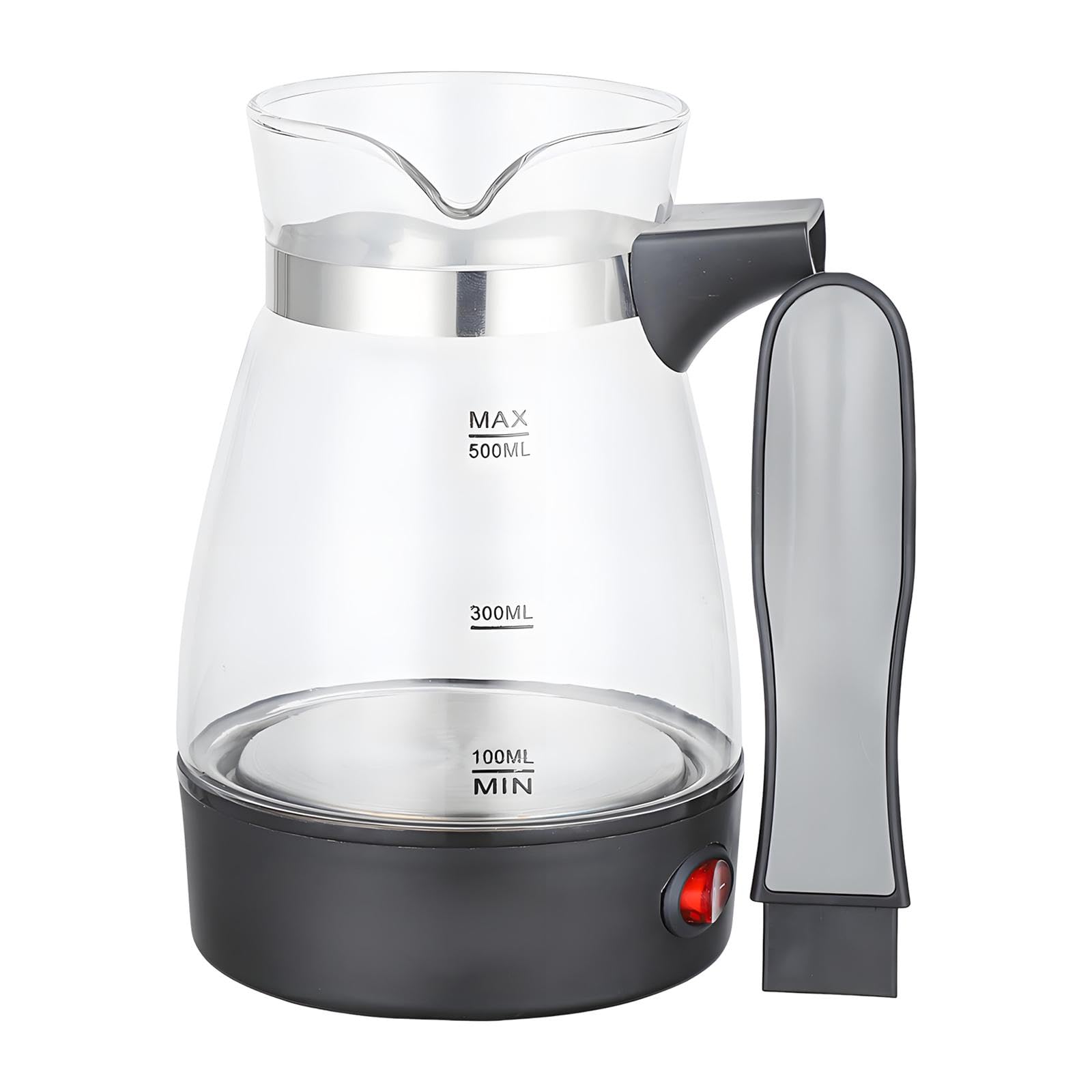 Milageto Elektrische Kaffeekanne, 500 ml Mokkakanne, türkische Kaffeemaschine mit Verbrühschutz für Tee, Kaffee & kalte Getränke, elektrische Kaffeemaschine für zu Hause, Cafés, Camping, Clar