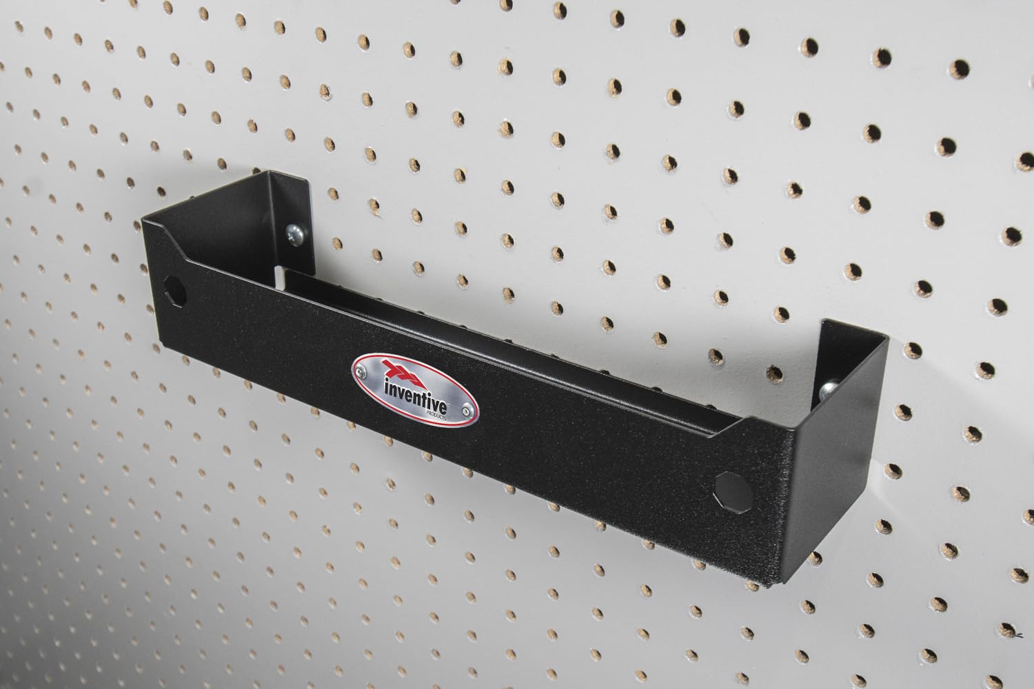 Inventive Products Wall Mount Storage Tray 3'x12' Black Metal Garage-Mounted Storage System Kit