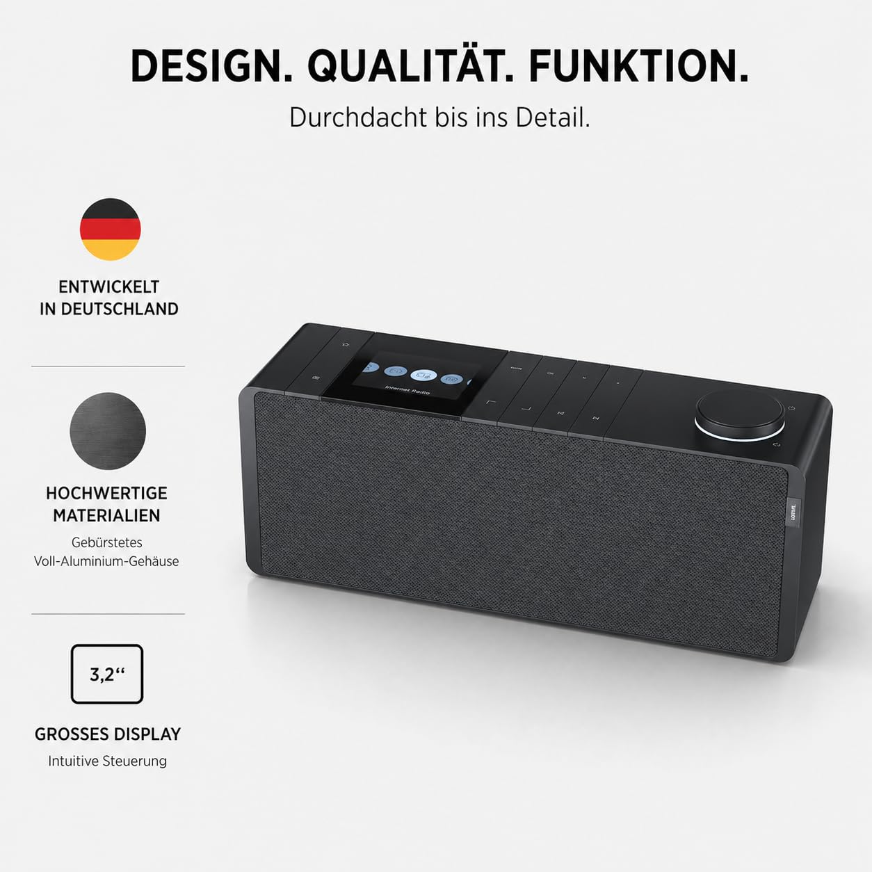 Loewe klang s1 basaltgrau, Stereo Smartradio, 80 Watt, DAB, DAB+, UKW, Audio Streaming, Bluetooth, USB, Internetradio, Digitalradio, WLAN Radio