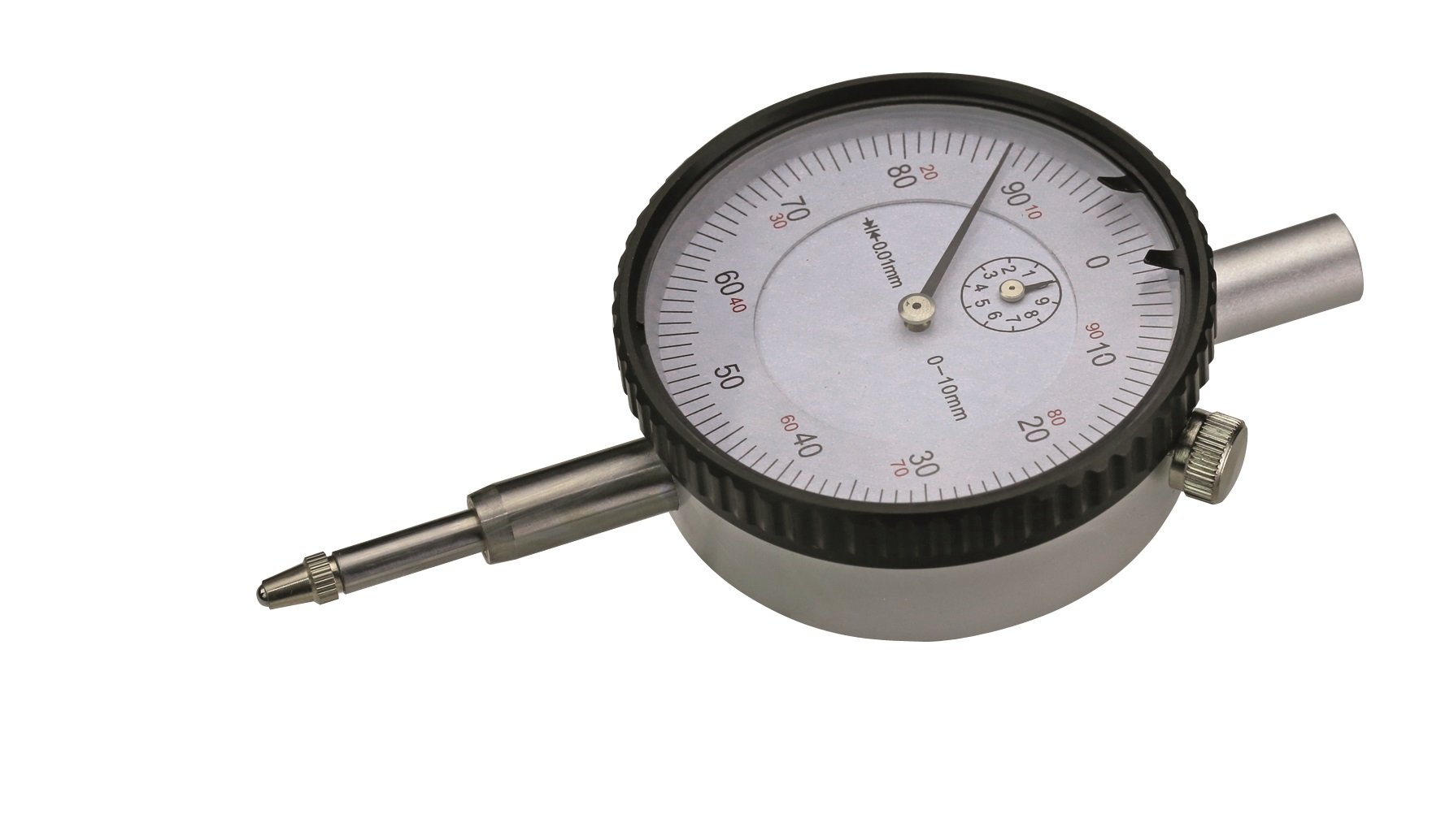 CNC QUALITÄT Messuhr 10 mm Messbereich - Ablesung 0,01 mm - mit Öse - Metallgehäuse
