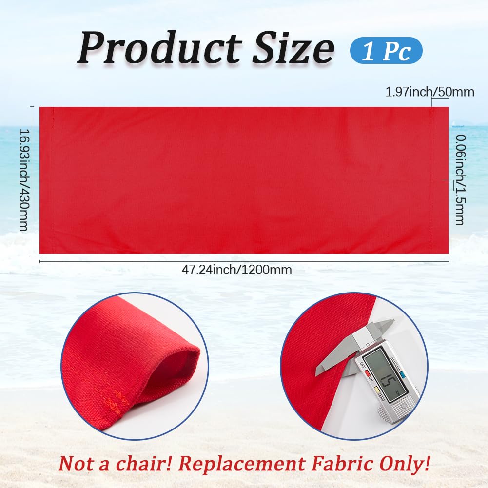 GORGECRAFT 120X43cm Beach Sling Chair Replacement Canvas Outdoor Chairs Cloth Replacements Portable Reclining Patio Folding Chair Fabric for Summer Sunbathing Garden Courtyard,Crimson - Image 2