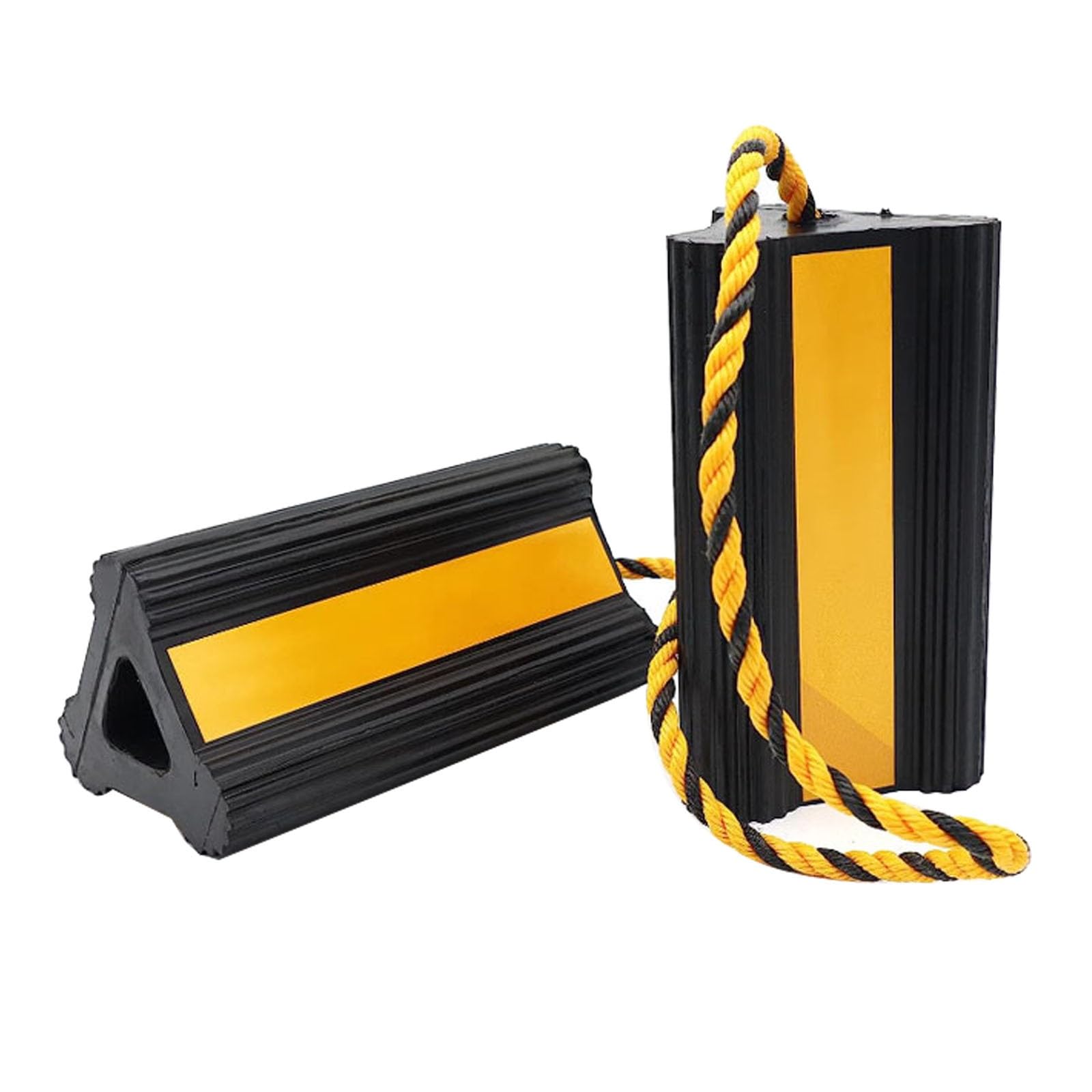 Calzos Furgoneta, Negro Rueda Chock, Topes de Goma Portátiles Que se Instalan Fácilmente para Automóviles, Camiones, Vehículos Recreativos y Remolques(Yellow)