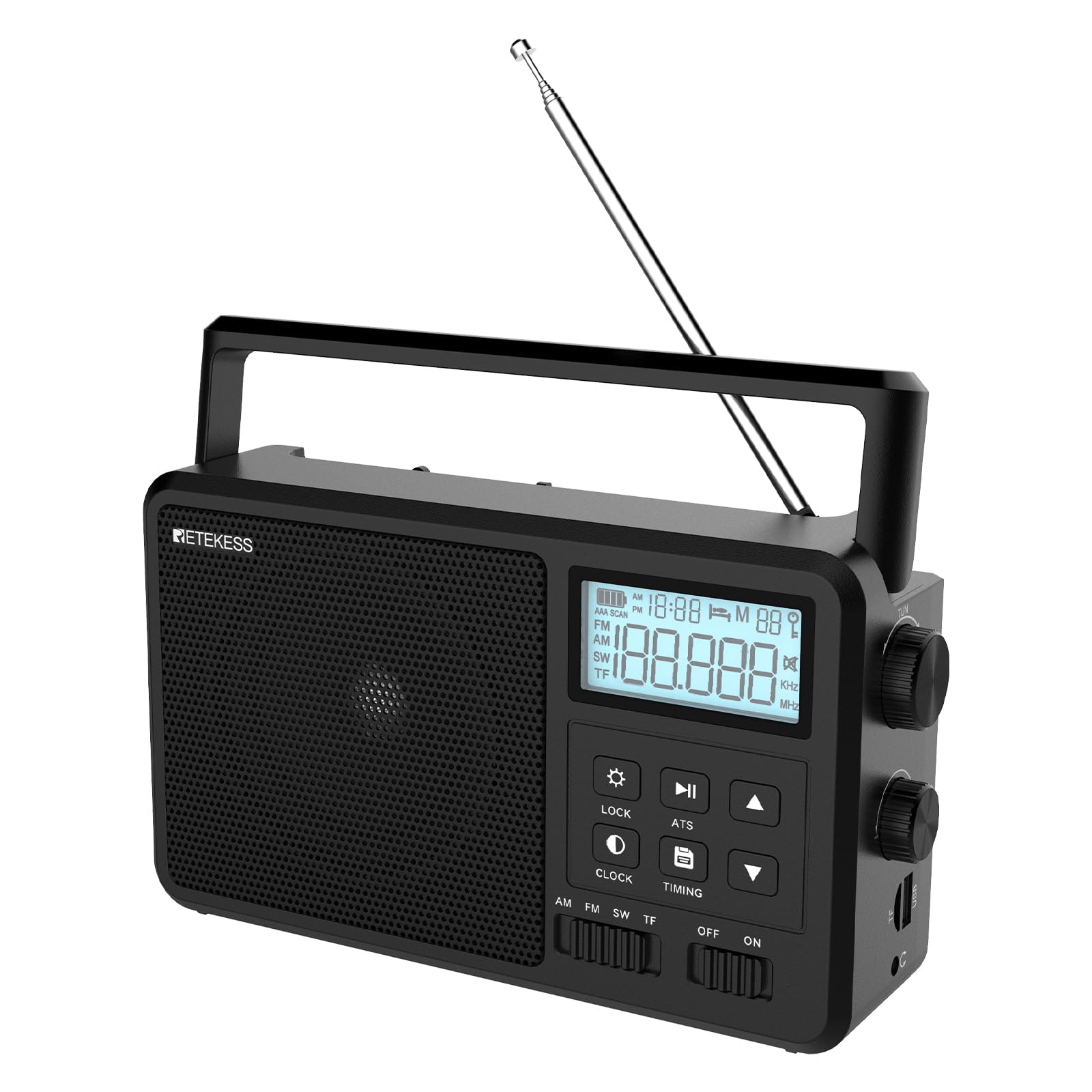 Amazon.com: Retekess TR638 AM FM Radio Portable, Shortwave Radio ...