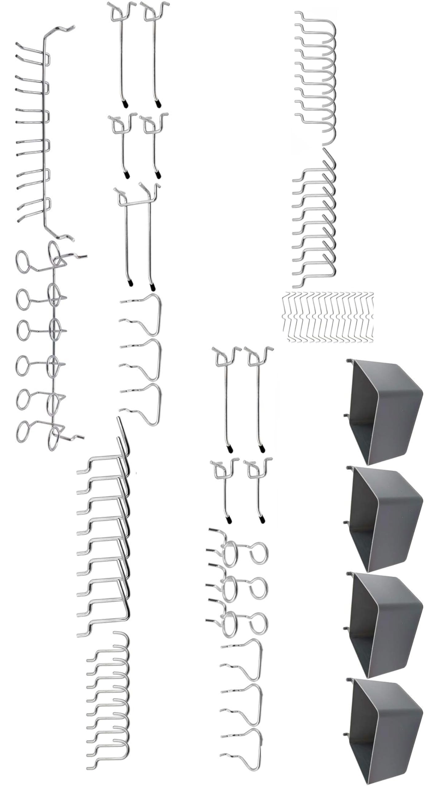 Sweet seven Pegboard Hooks Assortment and Bins with Peg Locks - Organize Tools Efficiently with an 80-piece Set for Ultimate Workspace Management