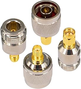 onelinkmore SMA to N Adapter Kit 4 Type RF Connectors N Male/Female to SMA Female/Male Wi-Fi Adapter SDR Connectors …