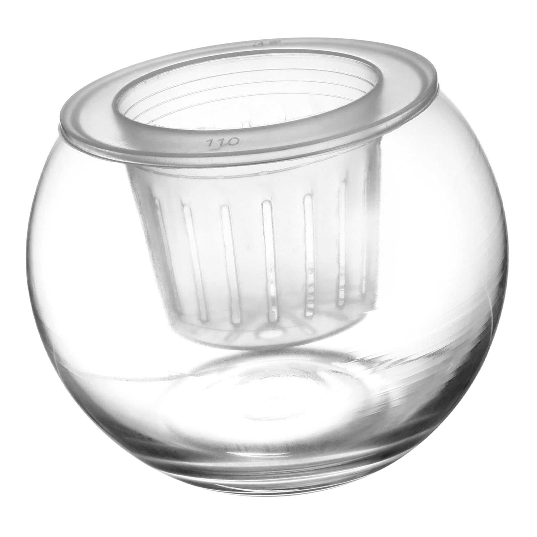 Pot de fleurs hydroponiques en verre soufflé de haute transparence 15 cm