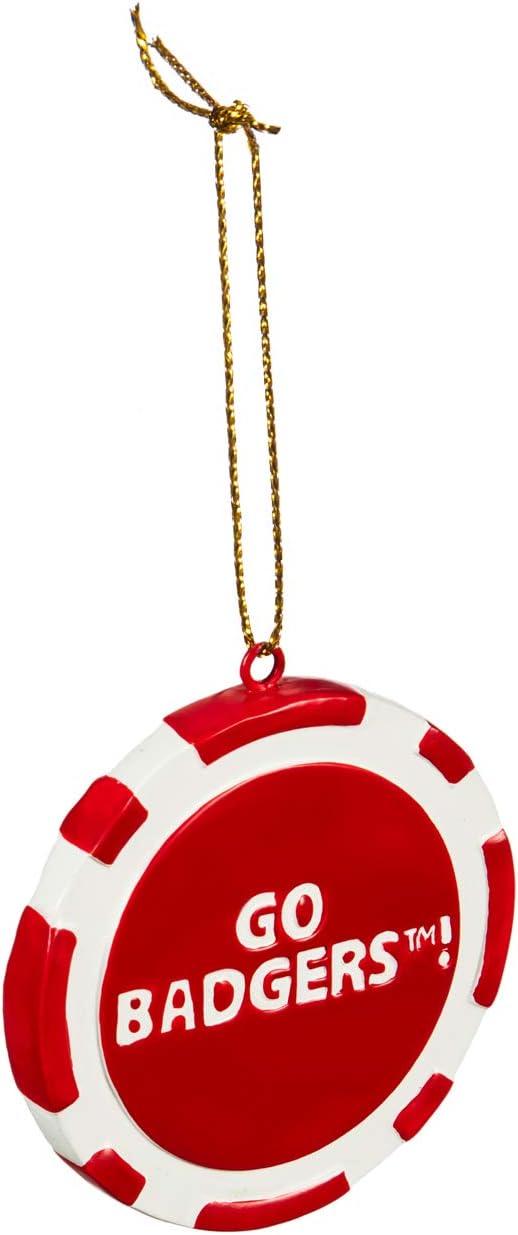 Evergreen Enterprises NCAA Wisconsin Badgers Game Chip DesignOrnament, Team Colors, One Size : Sports & Outdoors