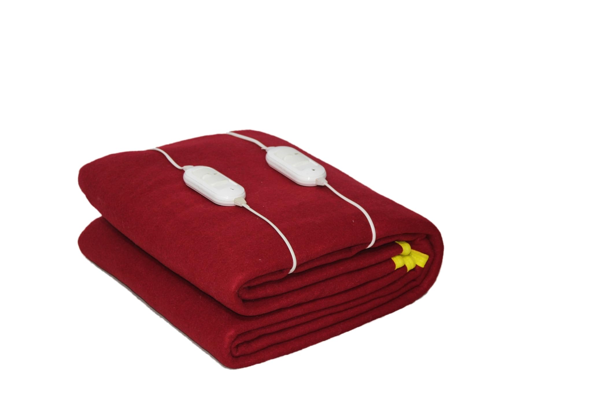 Sponty Home Premium Polar Electric Bed Warmer - Electric Under Blanket - Double Bed Size (60X60) Inch with 3 Heat Settings & Dual Safety Feature with Over Heat Protection | Color- Maroon