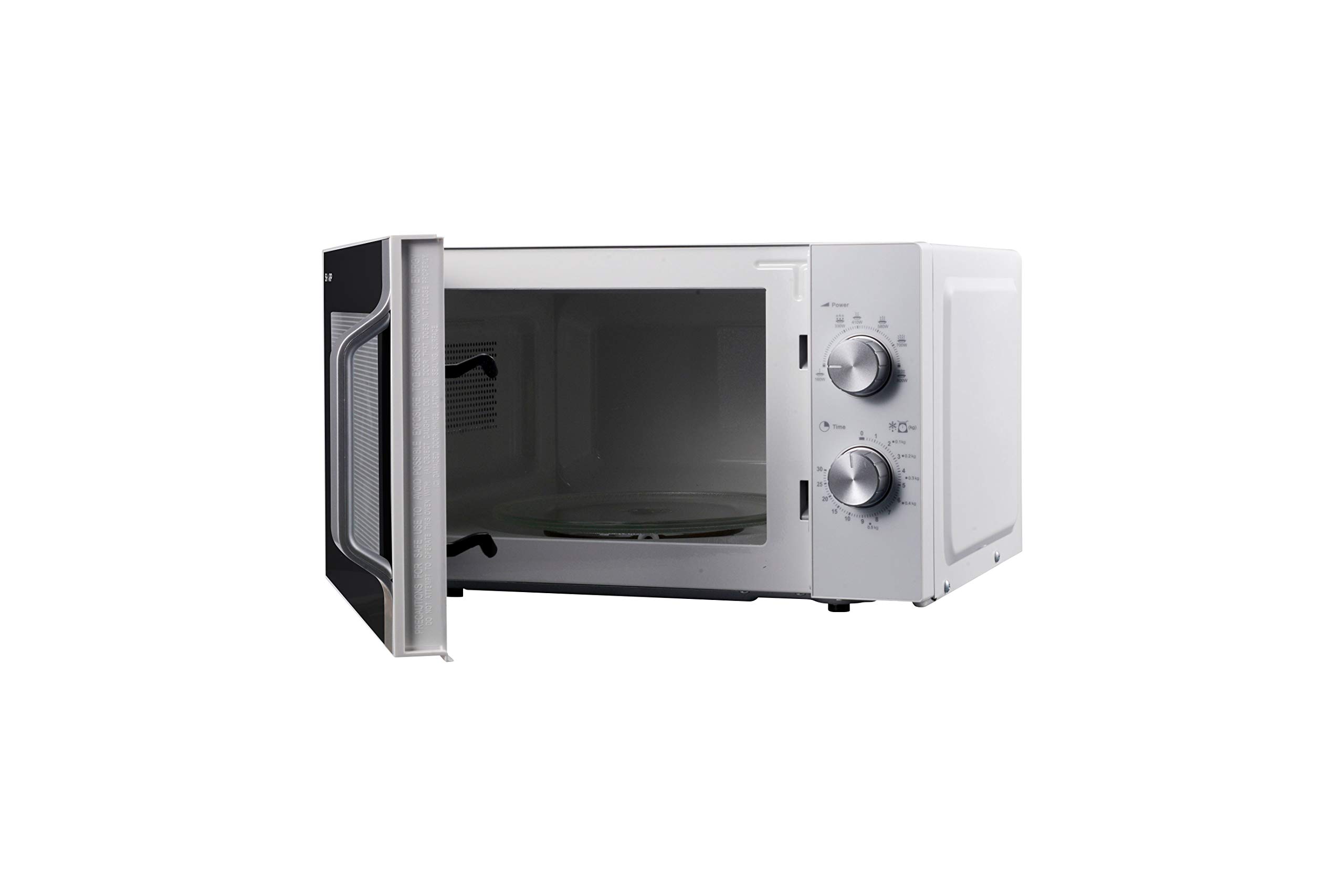 Sharp R204WA Micro-ondes Solo, 20 L, 800 W, 6 niveaux de puissance, minuterie de 30 minutes à 00 secondes, blanc