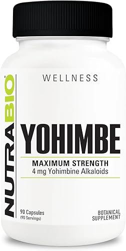 NutraBio Yohimbe (4mg)- 90 Vegetable Capsules