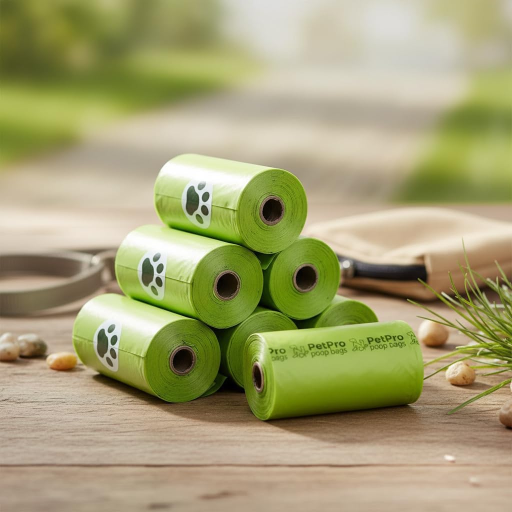 PetPro Poop Bags - Ultra Durable, Leak-Proof Dog Waste Bags & Cat Litter Bags, Extra Thick, Easy to Open, Value Pack Refill Rolls (100)