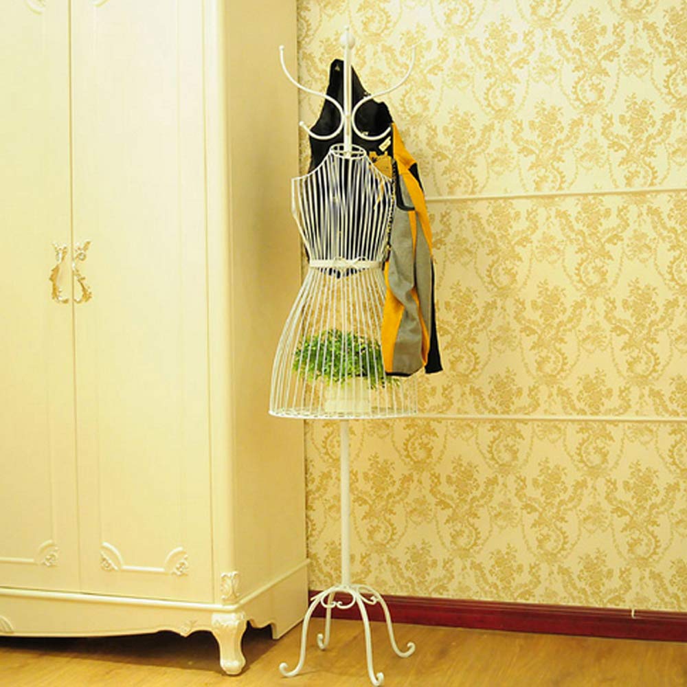 Female Mannequin Torso Body Dress Form Steel Wire Frame Decorative Flower Stand Display Metal Multifunction HAIPENG (Color : White)