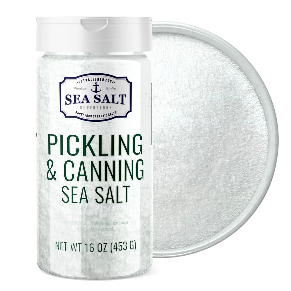 Sponsored Ad - Pickling & Canning Pickling & Curing Salt for Natural Preserving, Fine Kosher Salt for Brining, 1 lb Shaker, Non Iodized