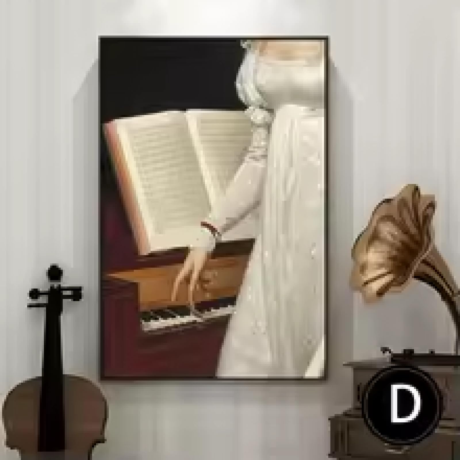 KEMEIQI Dipinto su tela per pianoforte classico, spartiti per pianoforte, poster e stampe, artiste nella storia, arte murale, decorazione per soggiorno, 80x160cmx2 senza cornice