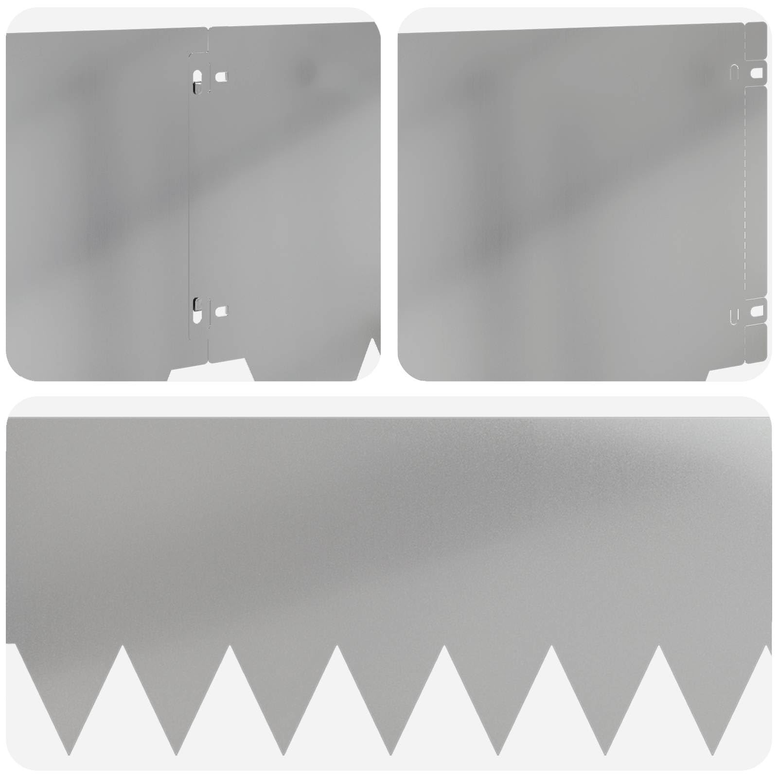 Lot de 10 bordures de gazon, 103 x 30 cm, argenté