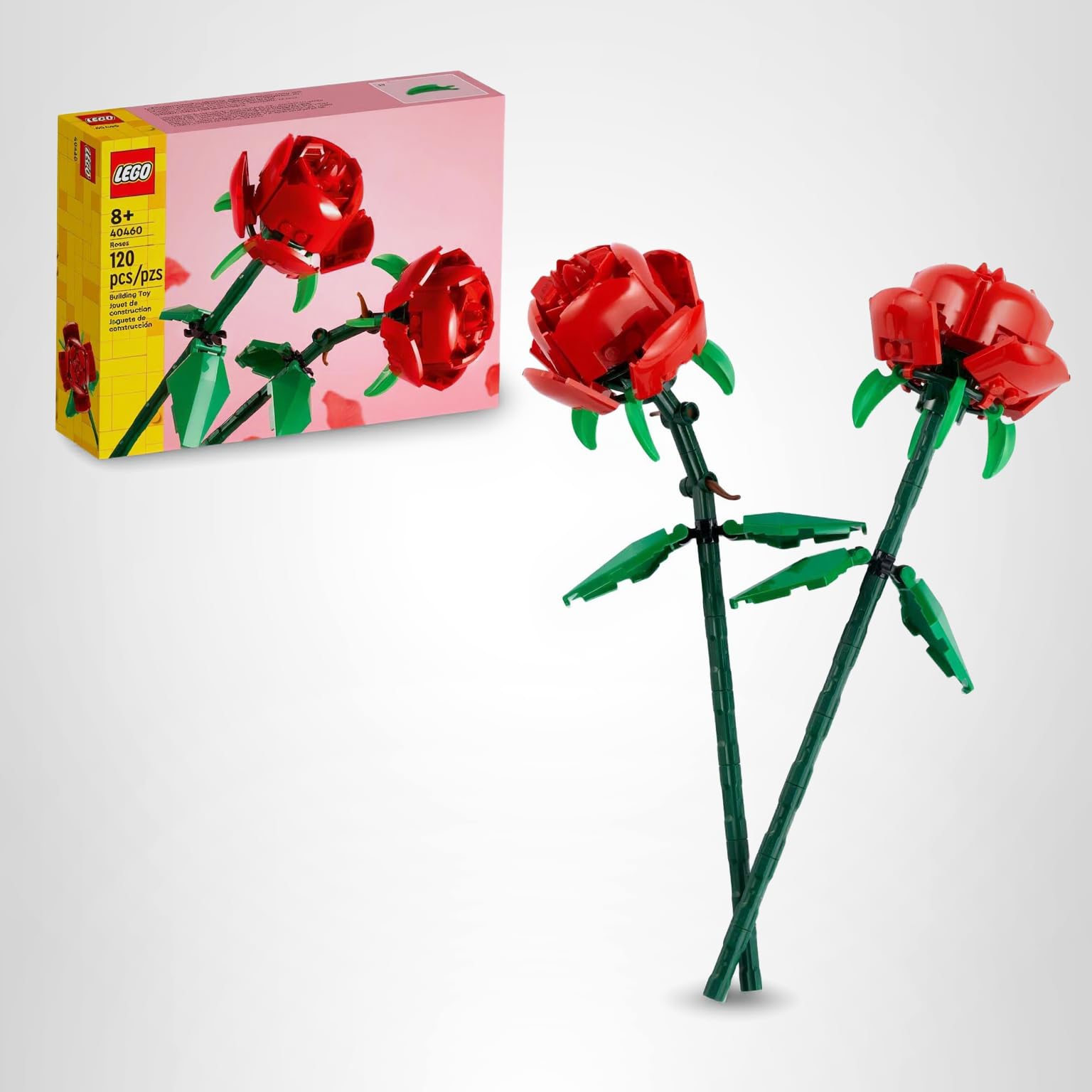 LEGO  - Building Toy for Kids, Girls & Boys, Ages 8+ - Artificial, Fake Roses for Home Decor & Display - Gift Idea for Plant & Flower Lovers - 40460: Roses