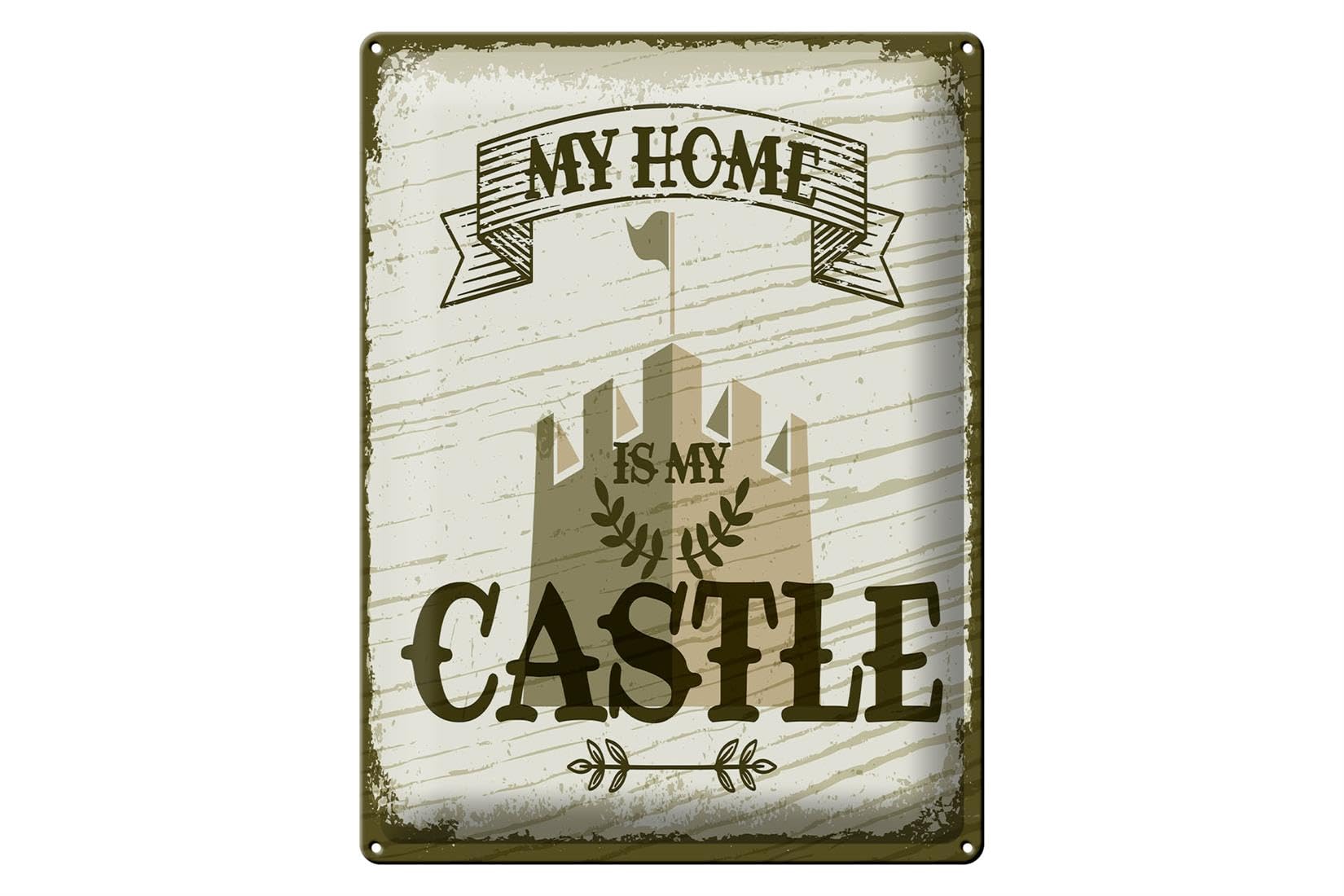 Femer Girls Multicoloured Tin Sign With Saying My Home Is My Castle Castle 30 X 40 Cm Decorative Sign