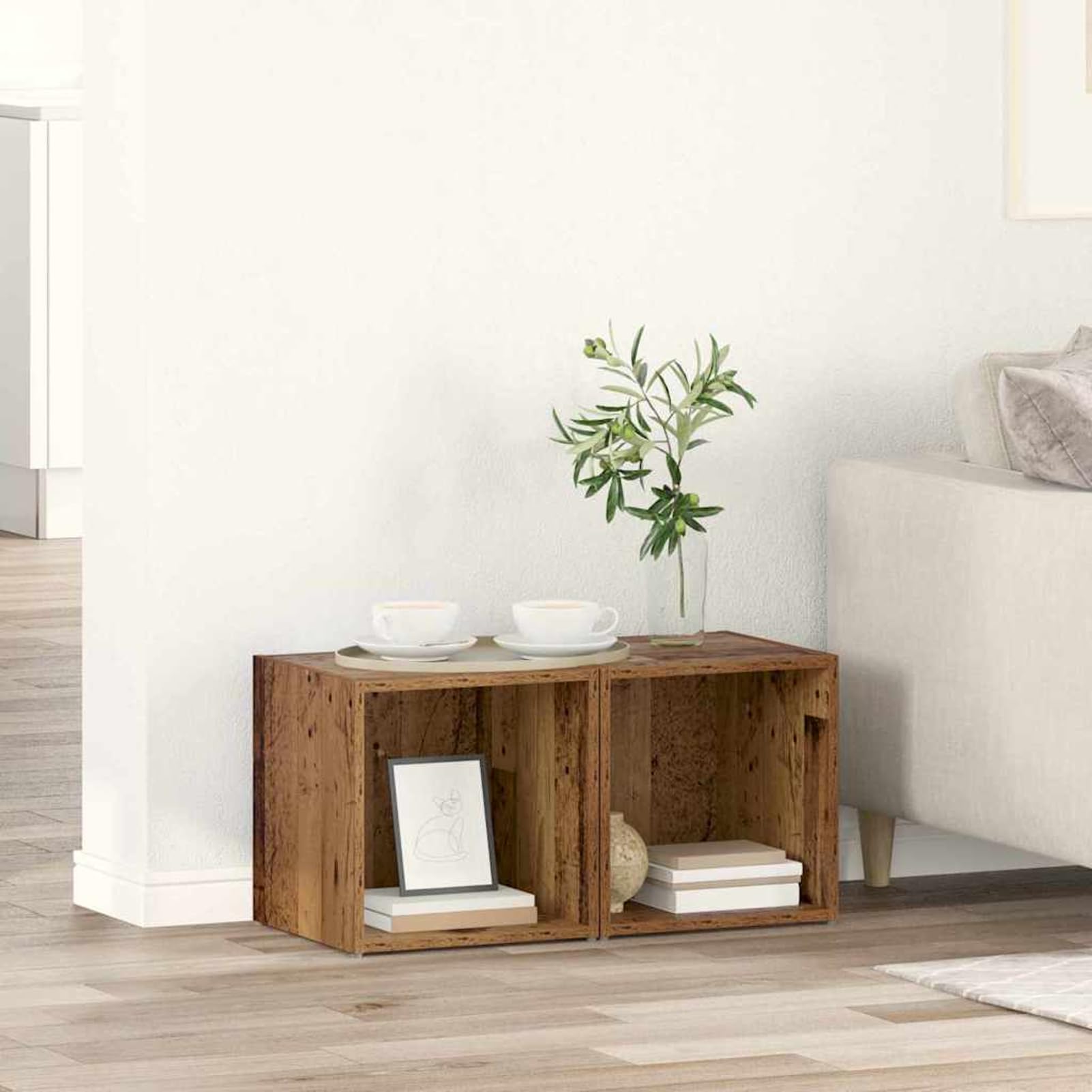 Gecheer TV-Schränk Braun, Fernsehschrank Fernsehtisch TV-Lowboard für Wohnzimmer Home-Cinema Gamerzimmer875087