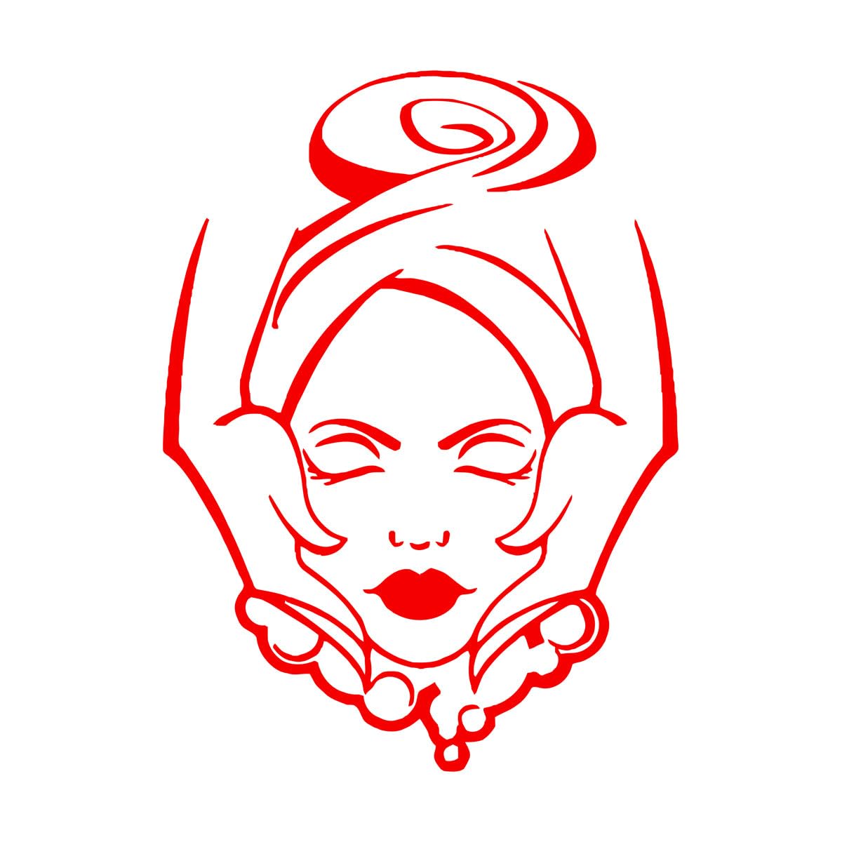 Wall Vinyl Sticker Decor Spa Salon Beauty Girl Inspire 36x47.9cm It Won't Fall Off Small red