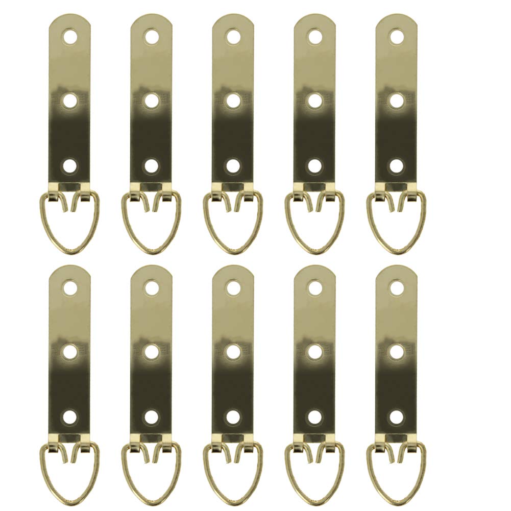 MroMax 10PCS Ring Picture Frame Buckle 3.54" x 0.59"Gold Tone Assortment Kit for Home Decoration Picture Frames Photo Hanging Solutions
