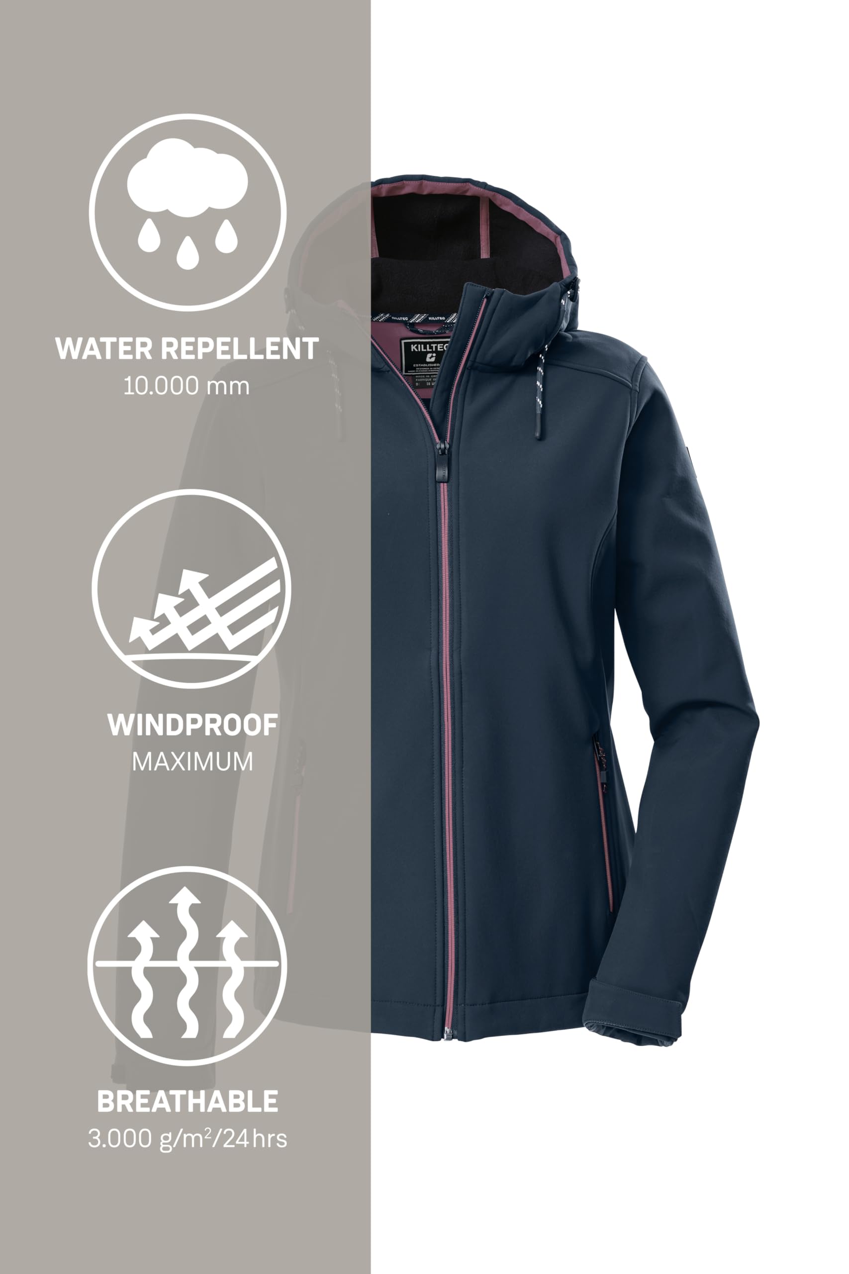 Killtec Kurtka softshell z kapturem Kobiety KOW 8 WMN SFTSHLL JCKT