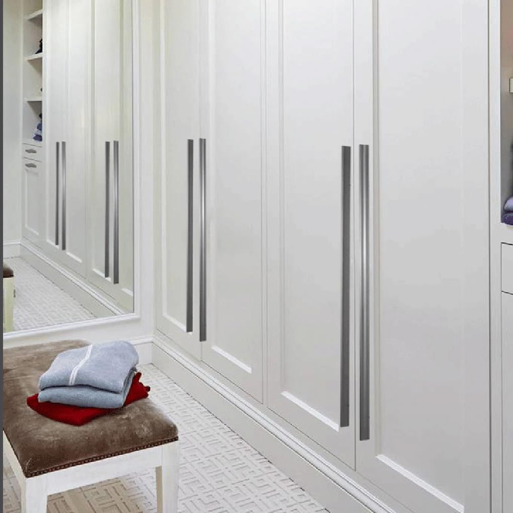 2 Tiradores de Armarios Gris cepillado Asas de gabinete Asa larga Manijas de puerta de muebles Aleación de aluminio Manillas Para Cocina Perilla Pomos (Length 1000mm)