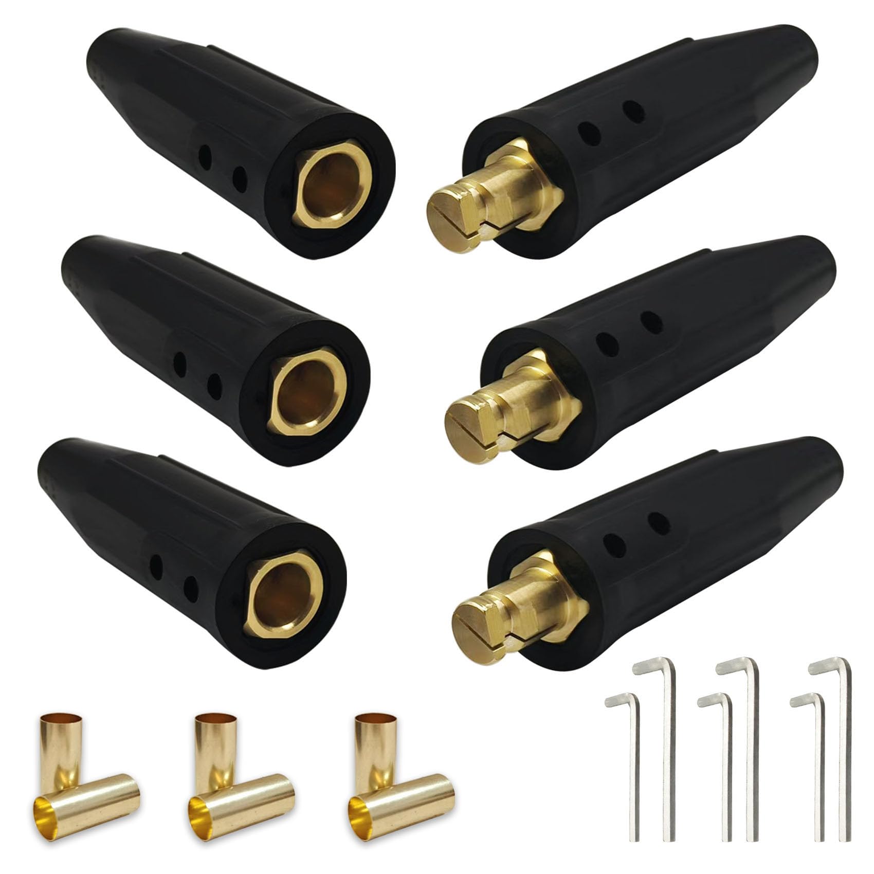 3PK Welding Lead Connectors, Positive Cam Twist-Lock Insulated